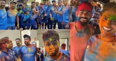 Team India immersed in the celebration of Holi