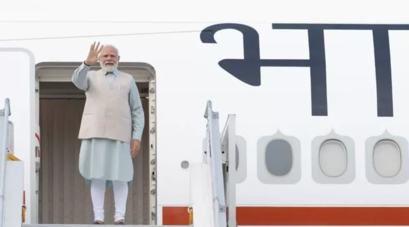 Prime Minister Narendra Modi arrives in Johannesburg, South Africa to attend the 15th BRICS Summit